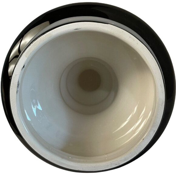 Gates Ware Black White Ceramic Lidded Jar Vase 13" x 7" - Picture 3 of 7